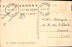 CPA Cannes Vue prise de Super Cannes 