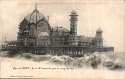 CPA Nice Jetee Promenade Par un Coup de Mer 