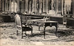 CPA La Signature de la Paix de la Grande Guerre Versailles Galerie des Glaces la Table Historique 