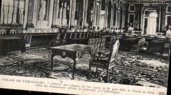 CPA Palais de Versailles galerie des Glaces ou fut signe le 28 juin 1919 le Traite de Paix entre les