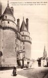 CPA Langeais I et L le Chateau mon hist XV siecle entree avec Pont levis et l'Eglise XI et XV siecle