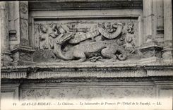 CPA Azay le Rideau le Chareau la Salamandre de Francois I er detail de la Facade 