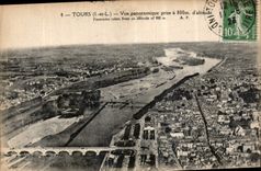 CPA Tours I et L vue panoramique 