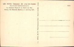 CPA Les Petits Tableaux de L'Ile de France Palais de Fontainebleau La galerie Henri II ou Salle de B