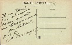 CPA Cite de Carcassonne Porte de la tour Narbonnaise Statue de Mme Carcas 