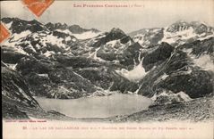 CPA Les Pyrenees Centrales Le Lac de Caillaouas Glacier des Gours Blancs et Pic Porete 