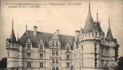 CPA Azay le Rideau Indre et Loire Chateau national entree et facade principale 