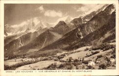 CPA Les Houches Vue generale et Chaine du Mont Blanc 