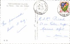 CPA Fontainebleau S et M Le Palais Cour des Adieux 