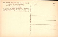 CPA Les Petit tableaux de L'Ile de France Palais de Fontainebleau Facade sur la Cour ndu Cheval Blan