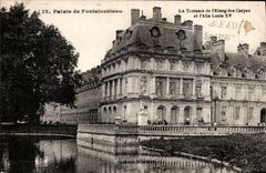 CPA Palais de Fontainebleau La Terrasse de l'Etang des Carpes et l'Aile Louis XV 