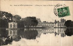 CPA Palais de Fontainebleau l'Etang aux Carpes et Pavillon de l'Empereur 