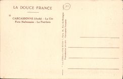 CPA La Douce France Carcassonne Aude La Cite Porte Narbonnaise Le Pont Levis 