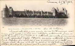 CPA Cite de Carcassonne Vue prise a l'Est 