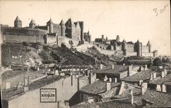 CPA La Cite de Carcassonne Ensemble de l'Ouest Publicite Ricqles