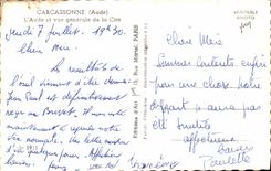 CPA Carcassonne Aude l'Aude et vue generale de la Cite 