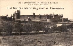 CPA Cite de Carcassonne vue generale du Nord Ouest Il ne faut pas mourir sans avoir vu Carcassonne 