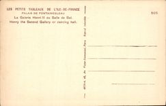 CPA Les Petits Tableaux de L'Ile de France Palais de Fontainebleau La Galerie Henri II ou Salle de B
