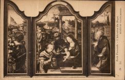 CPA Ecole Flamande l'Adoration des Mages Musee de Valenciennes 