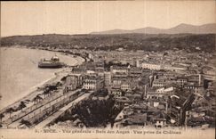 CPA Nice vue generale Baie des Anges vue prise du Chateau 