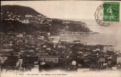 CPA Nice vue generale le chateau et le Mont Boron 
