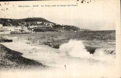 CPA Cote d'Azur la Plage pres du Casino des Fleurs 