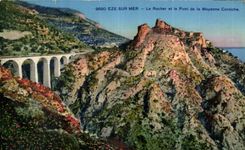 CPA Eze sur mer le Rocher et le Pont de la Moyenne Corniche 