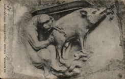 CPA Bourges Cathedrale Dessus de Portillon Detail de Sculpture 