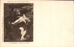 CPA Munchen kgl Alte Pinakothek a Von Dyck Susanna im Bade 