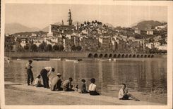 CPA Cote d'Azur Menton Alpes Maritimes le Port Peche Pecheur Enfants