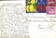 CPA Menton Alpes Mmes la vile vue a travers les Palmiers