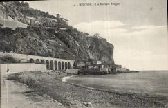 CPA Menton les Rochers Rouges 