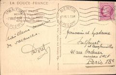 CPA Cote d'Azur Menton Alpes Maritimes la Ville vue du Cap Martin au loin le Massif des Alpes