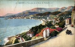 CPA Menton vue prise de la Route de Vintimille 
