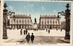 CPA Nancy Place Stanislas Theatre et Grand Hotel 