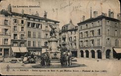 CPA Nancy Statue equestre de Rene 11 par Mathias Schiff Piedestal de Cuny 1883 
