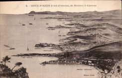 CPA Cote d'Azur a vol d'oiseau de Menton a Cannes 
