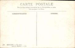 CPA Menton vue prise entre les Rochers 