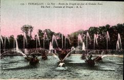 CPA Versailles le Parc Bassin du Dragon un jour de Grandes Eaux 