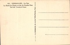 CPA Versailles le parc le bassin du GDragon un jour de Grandes Eaux 