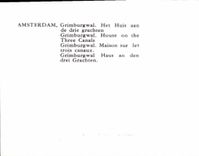 CPM Amsterdam Grimburgwal Maison sur les Trois Canaux