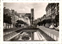 CPM Reims Le Cours J B Langlet et la Cathedrale 