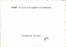 CPM Reims Le Cours J B Langlet et la Cathedrale 
