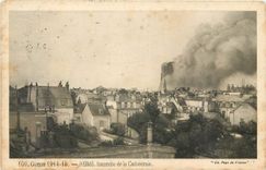 CPA Guerre 1914-15 Reims Incendie de la Cathedrale 