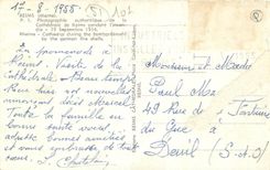 CPA Reims Marne Photographie authentique de la Cathedrale de Reims pendant l'incendie 19 septembre 1