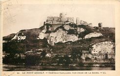 CPA Le Petit Andely Chateau Gaillard vue prise de la Seine 