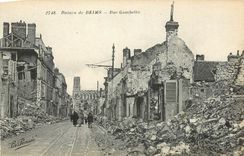 CPA Ruines de Reims Rue Gambetta 