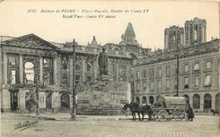 CPA Ruines de Reims Place Royale Statue de Louis XV 