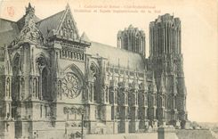 CPA Cathedrale de Reims Cote Septentrional Croisillon et facade septentrionale de la Nef 