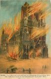 CPA Reims la Cathedrale incendiee par les Allemands 19 septembre 1914 
